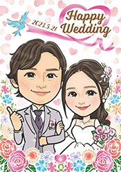 格安モノクロ似顔絵描きます ミニサイズの色紙に黒とグレーの