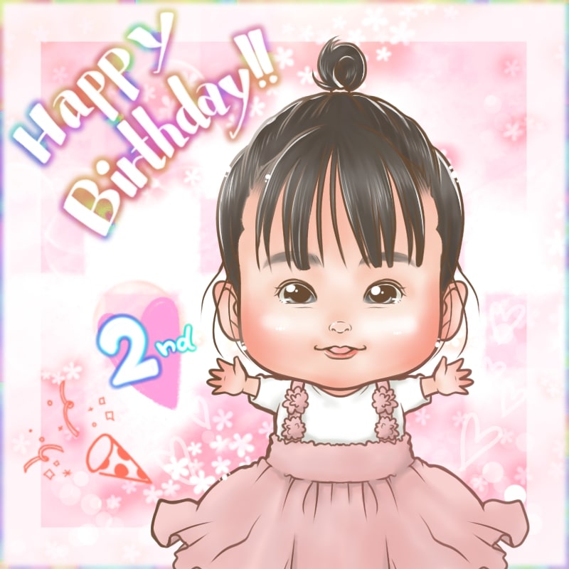 椎名美月誕生日の似顔絵