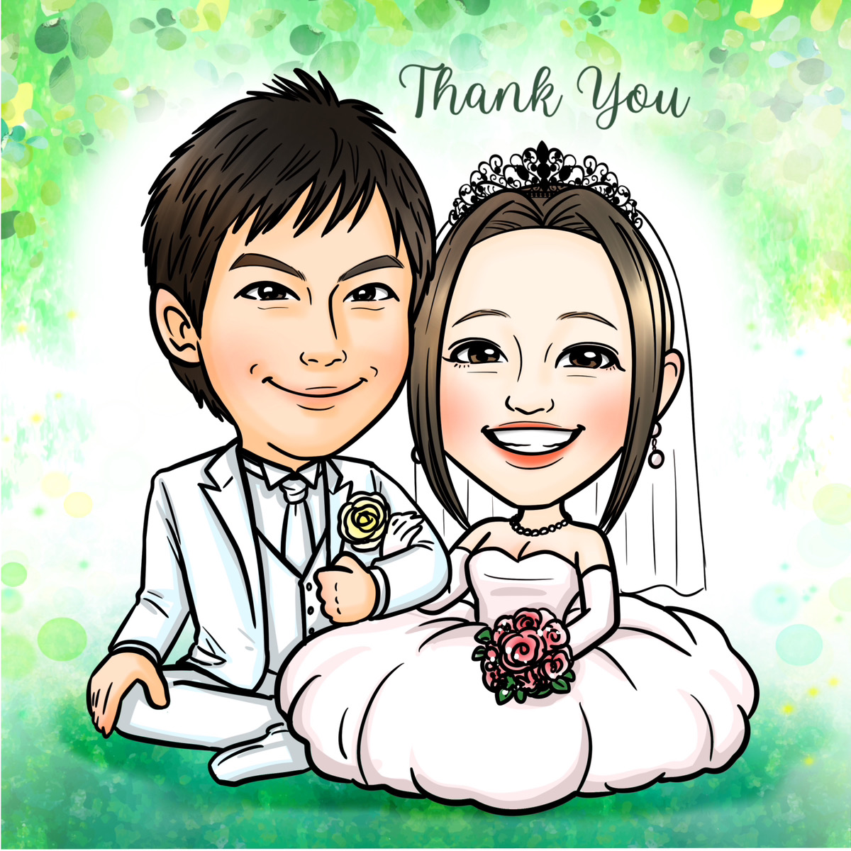 エース結婚祝いの似顔絵