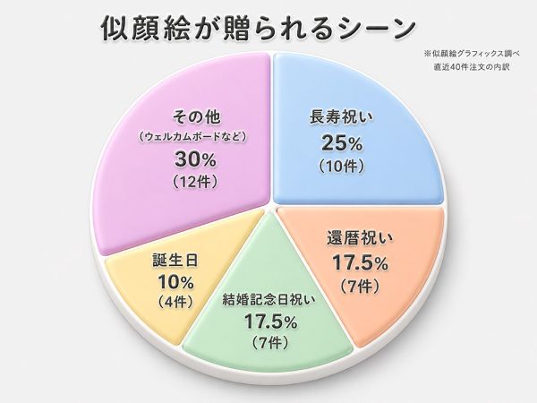 似顔絵が贈られるシーン