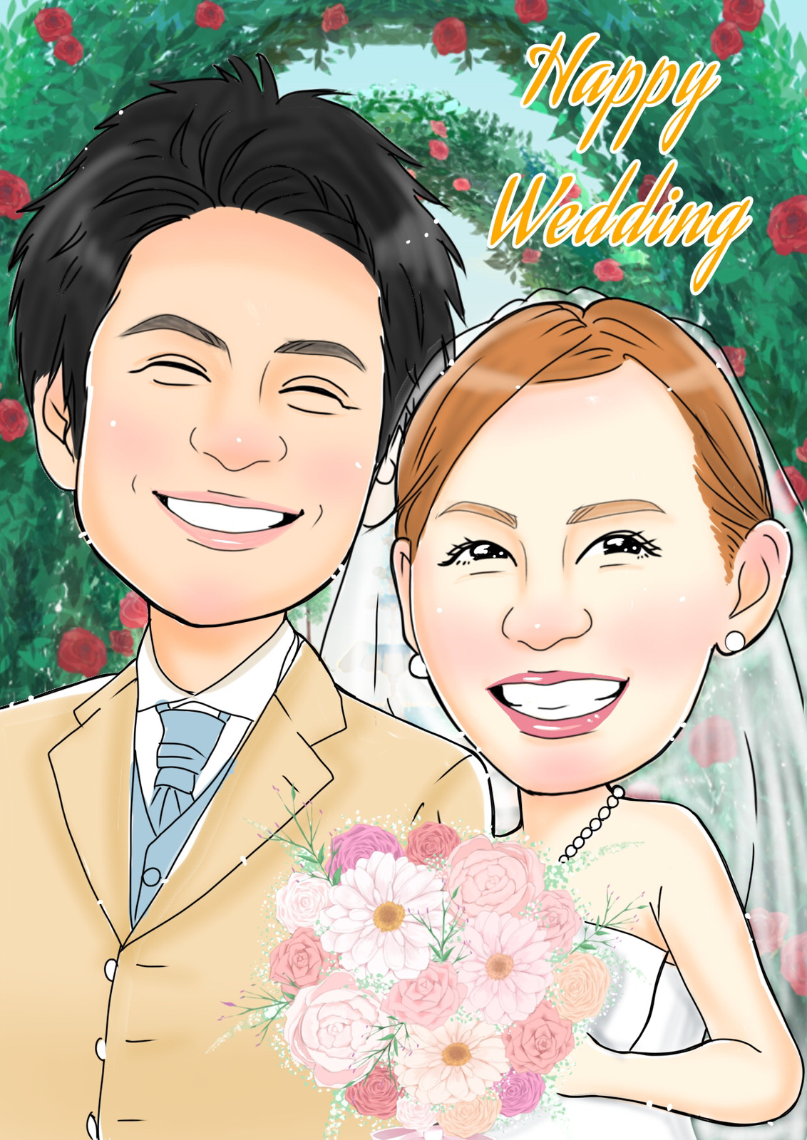 yume結婚祝いの似顔絵