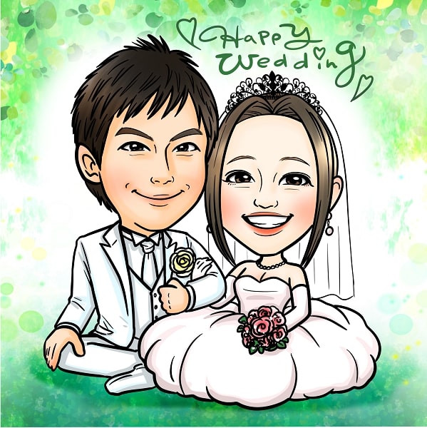 似顔絵師エースの結婚祝いの画像