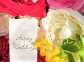 結婚祝いのお花とメッセージ