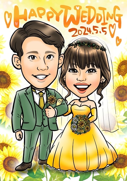 似顔絵師エースの結婚祝いの画像