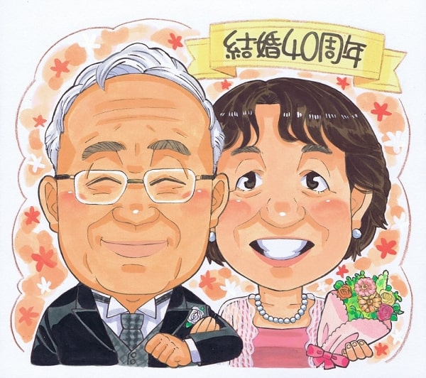 似顔絵師栞の結婚記念日の作品