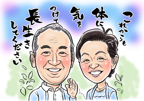 男友達の傘寿祝いのプレゼントならSINの似顔絵