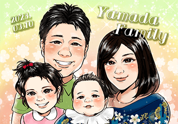 おさとう誕生日祝いの似顔絵