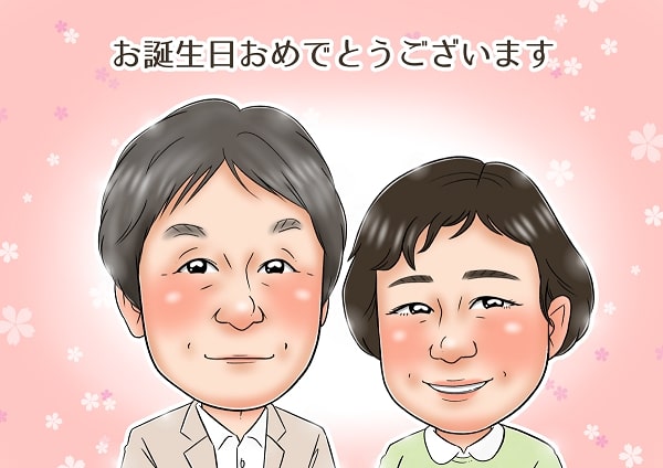 似顔絵師HARUの誕生日祝いの作品