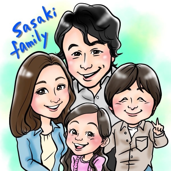 はるてる家族の似顔絵