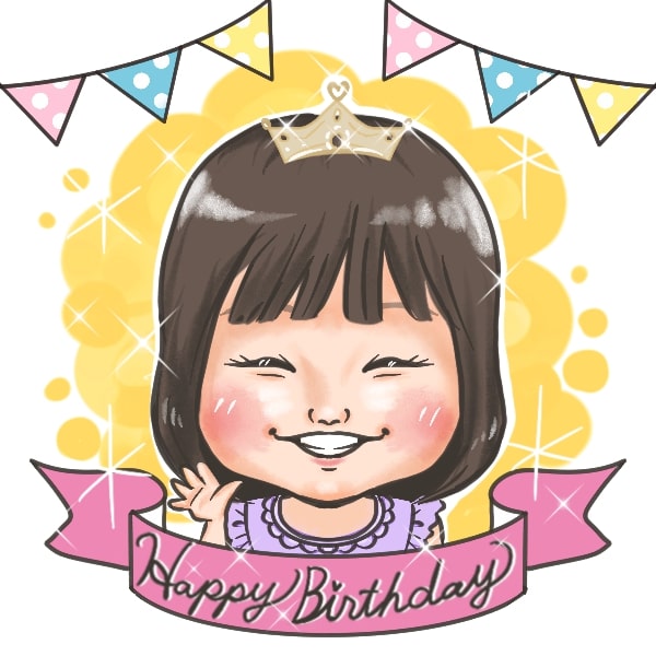 中学生に贈る卒業祝いのなおさんの似顔絵