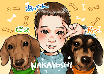 ペットの似顔絵オーダーのおさとうの似顔絵
