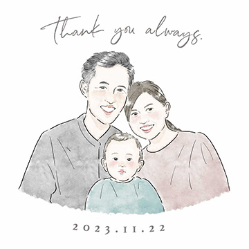友人の新築祝いへ贈るnananaoの似顔絵
