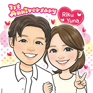 おしゃれな開店祝につけるあいはらちえの似顔絵