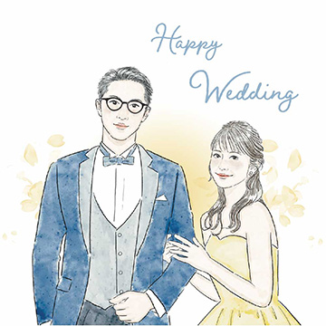 インスタの結婚報告文章と載せるnananaoの似顔絵