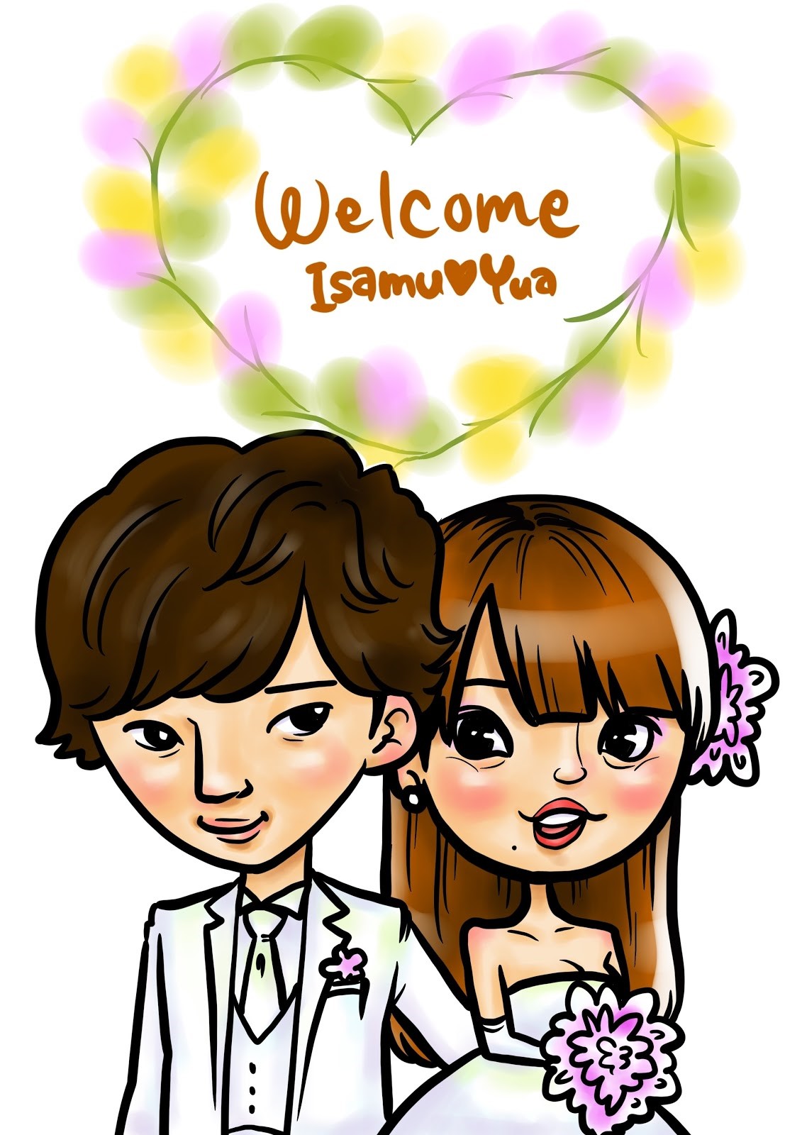 スタンプで結婚証明書になるウェルカムボード ウェディングツリーの使い方と作例8選 似顔絵グラフィックス スタンプで結婚証明書になるウェルカムボード ウェディングツリーの使い方と作例8選 似顔絵グラフィックス